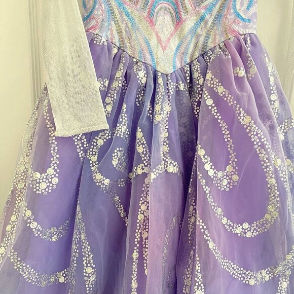 NBCUniversal Girls' Wicked Glinda Upland "For Good" Deluxe Costume Dress S/M/Lg - Picture 7 of 16